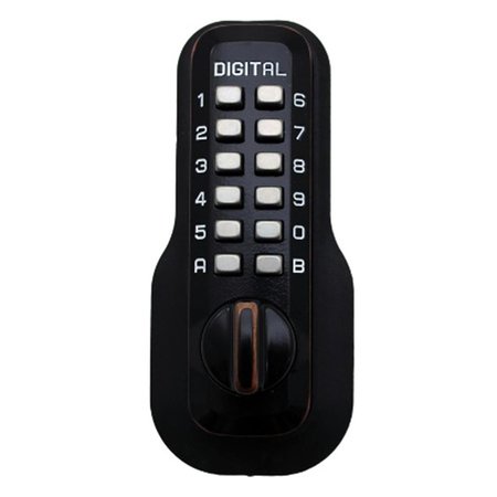 KEEN Mechanical Keyless Deadbolt Ez Mount Plate Double Sided Combination Lock Oil Rubbed Bronze KE912252